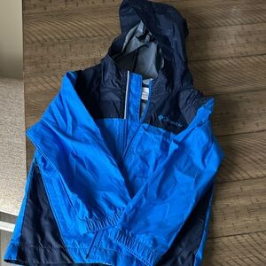 Columbia Kids' Bright Blue and Navy Hooded Rain Jacket